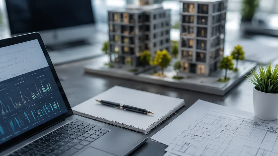 Consultant reviewing a development model
